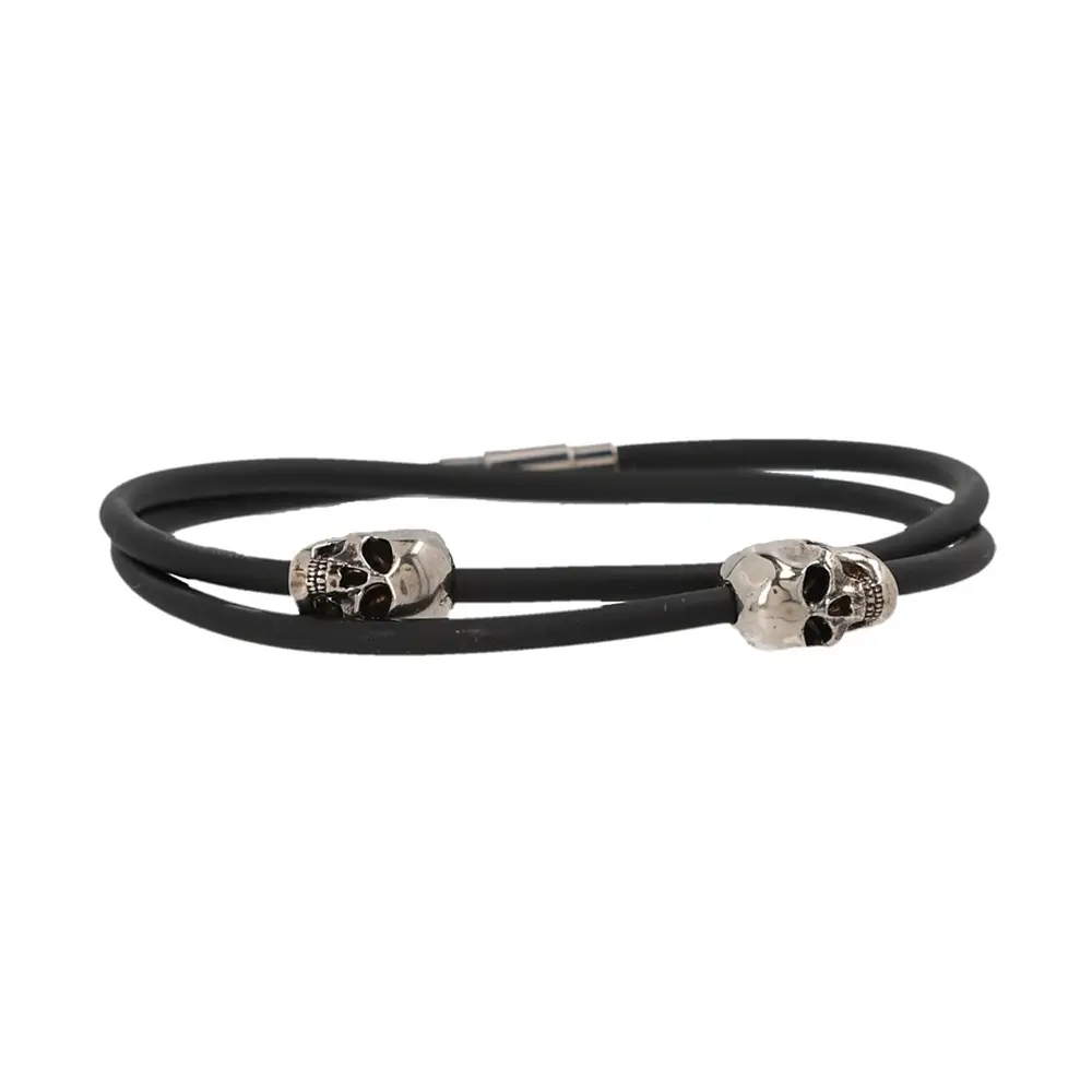 Alexander McQueen Double Skull Bracelet Black Shw – voilà.id