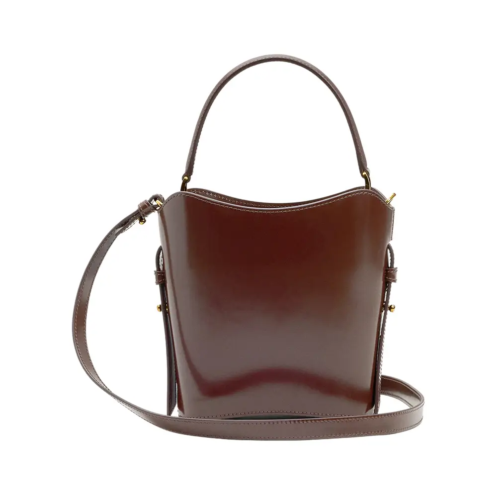 AMI Paris Mini Paris Leather Bucket Bag Cherry – voilà.id