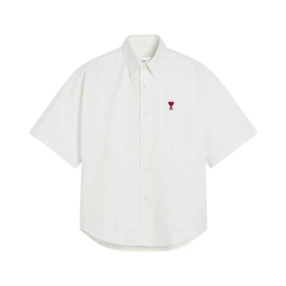 AMI Paris Red Ami De Coeur Boxy Fit Short Sleeves Shirt AMI Paris Red Ami De Coeur Boxy Fit Short Sleeves Shirt