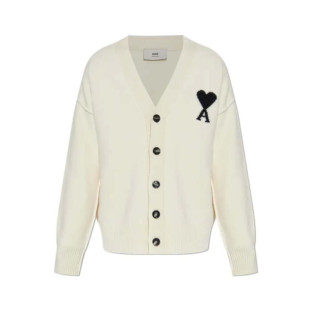 トップス Ami Pairs Ami de Coeur V-Neck Cardigan AMI Paris Black De Coeur V-Neck Cardigan Grey – voilà.id