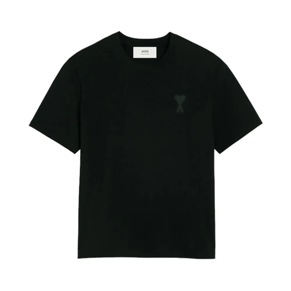 AMI Paris Black Ami De Coeur Heavy Jersey Organic Cotton T