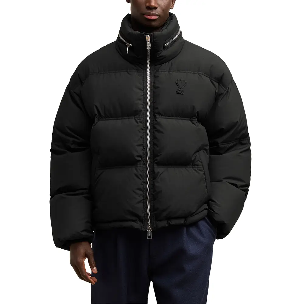 AMI Paris Ami De Coeur Down Jacket Black – voilà.id