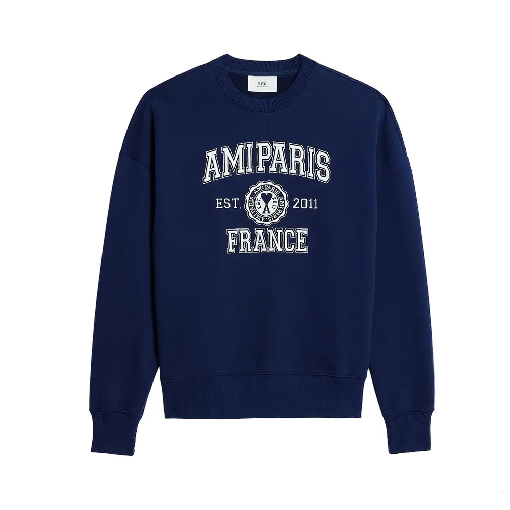 AMI Paris France Crewneck Sweatshirt Nautic Blue – voilà.id