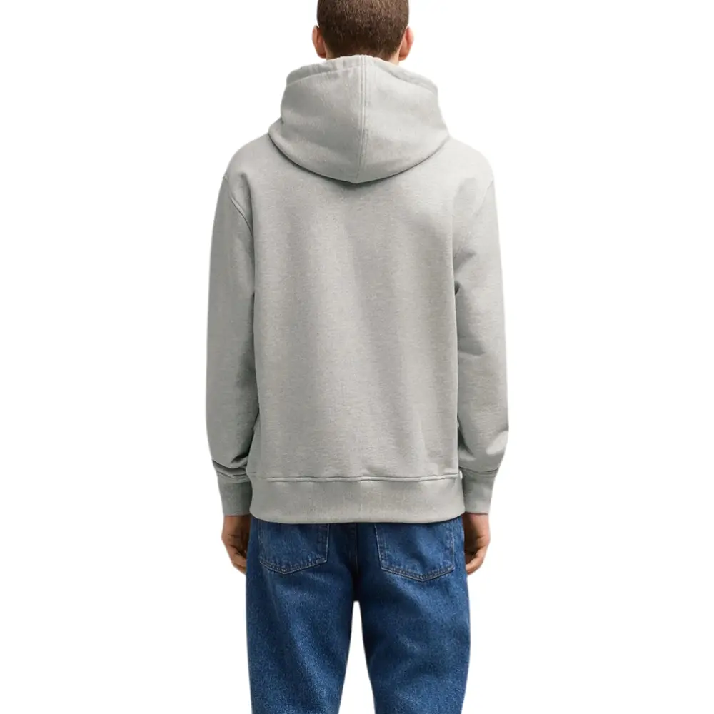 ★★AMI PARIS★★ AMI PARIS Logo Hoodie Header Grey USW24773 AMI PARIS Logo-Embroidered Cotton-Jersey Hoodie for Men | MR