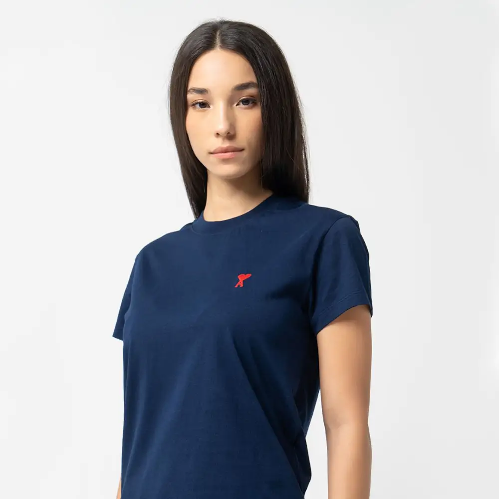 AMI Paris Red Ami De Coeur T-Shirt Nautic Blue – voilà.id