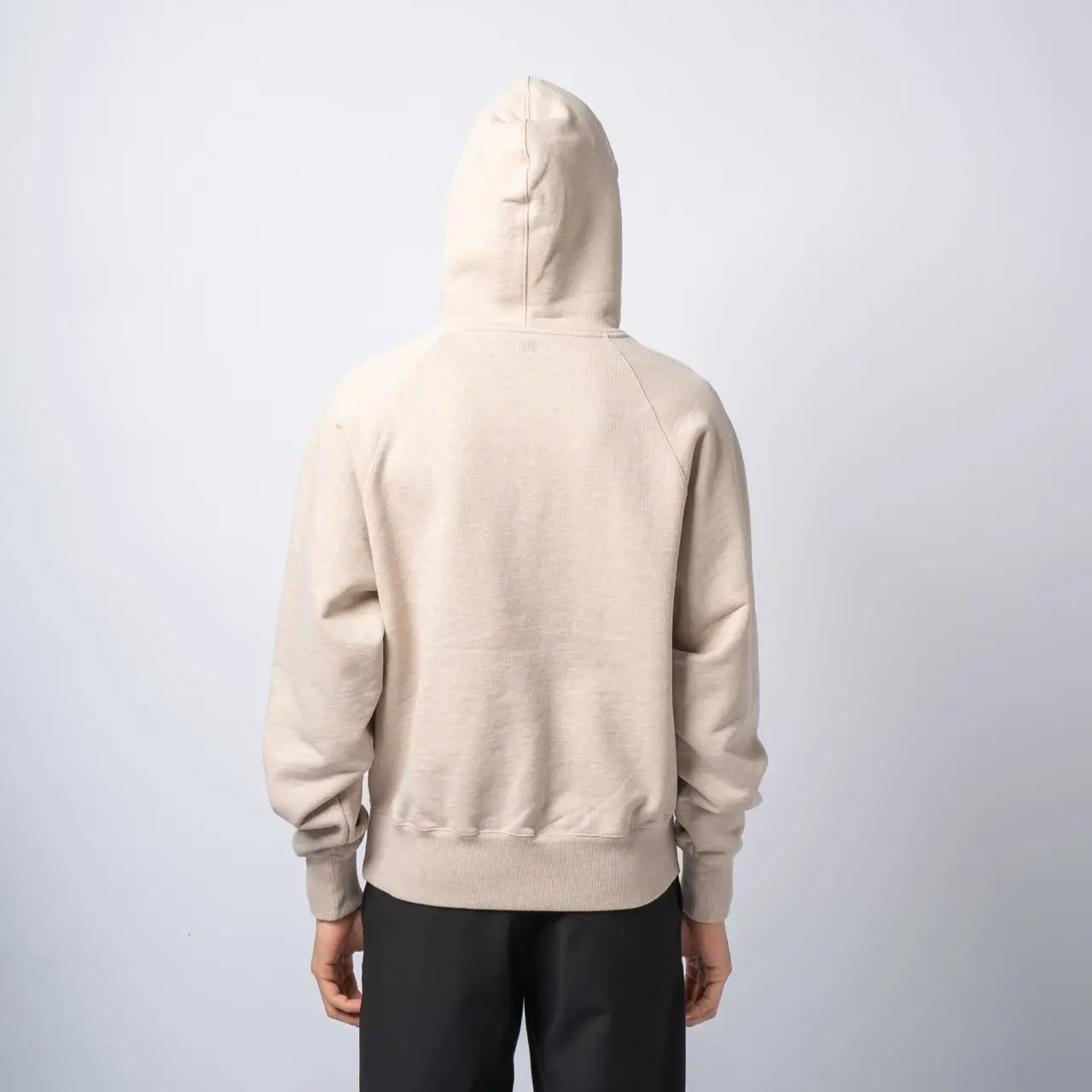 AMI Paris Red Ami De Coeur Heavy Loopback Hoodie Heather