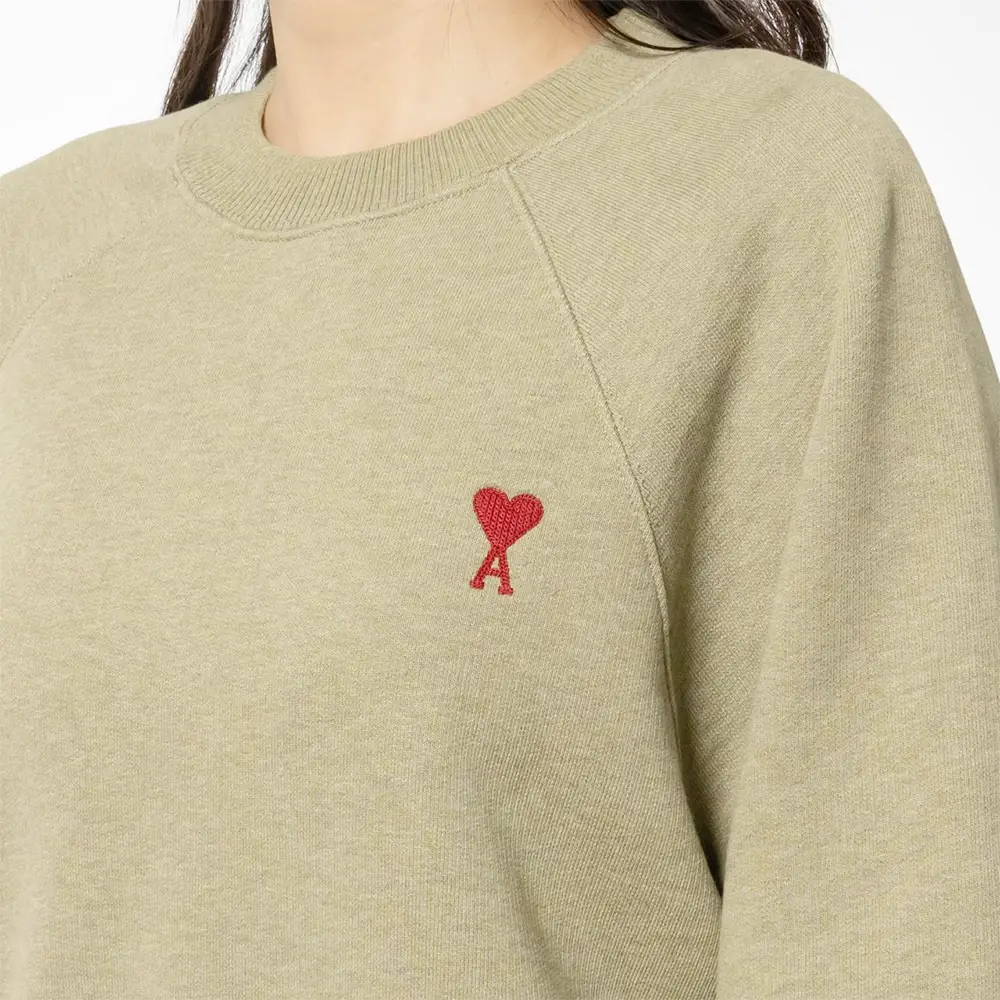 AMI Paris Red Ami De Coeur Heavy Loopback Boxy Fit