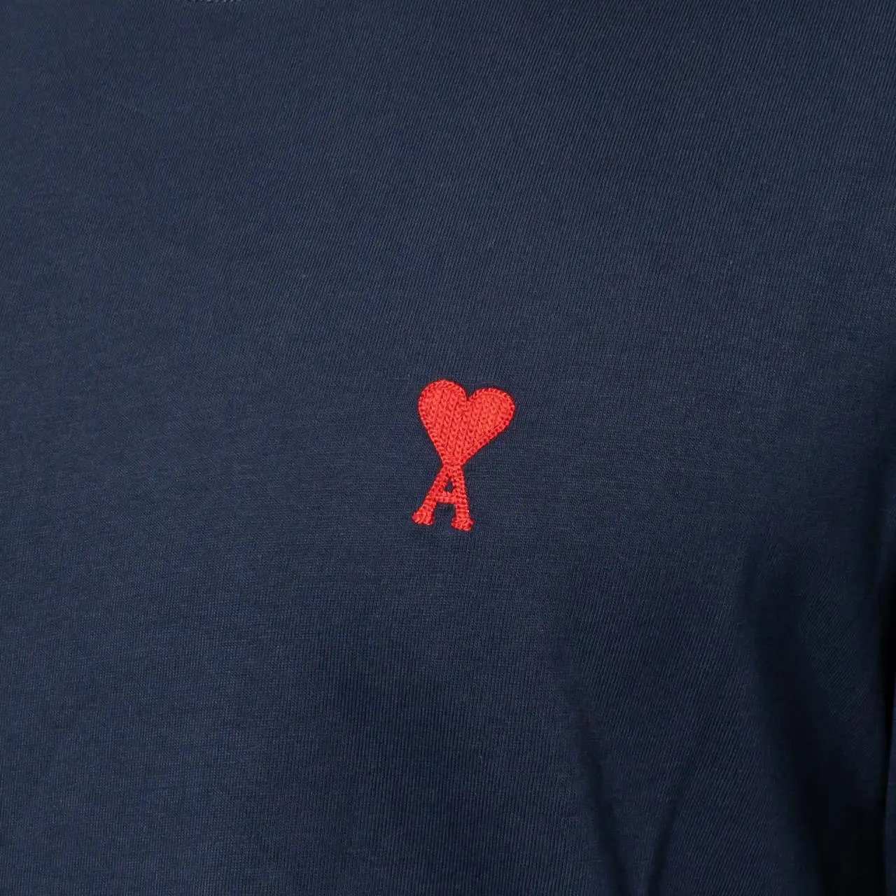 Tシャツ・カットソー AMI PARIS Red Heart Logo T-Shirt Night Blue BFUTS235724430 B Night Blue Red Ami De Coeur T-Shirt | AMI PARIS