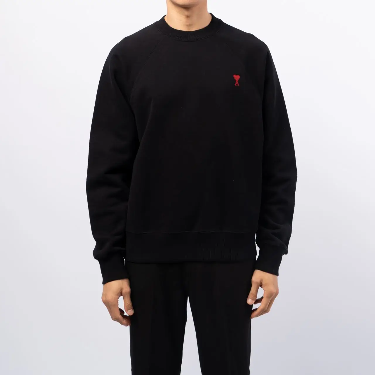 AMI Paris Red Ami De Coeur Heavy Loopback Boxy Fit