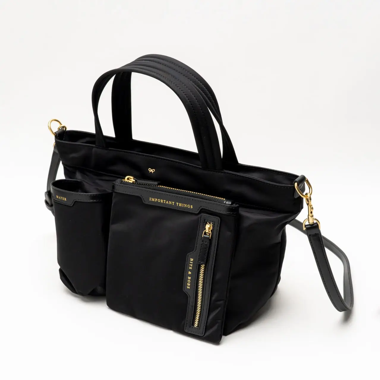 Anya Hindmarch E/W Multi Pocket Mini Crossbody Tote Bag Black