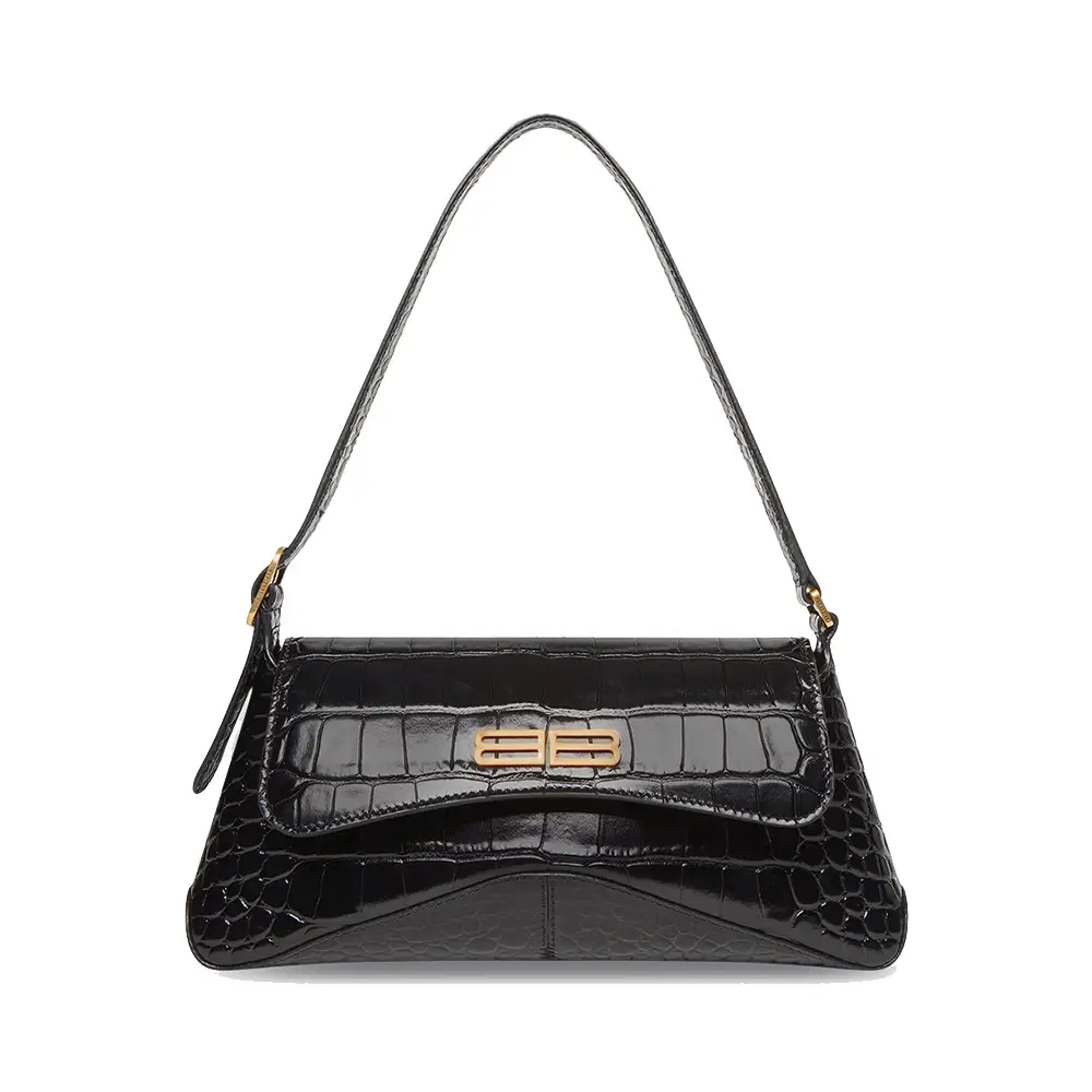 Balenciaga XXS Flap Bag Croco Embossed Black Ghw – voilà.id