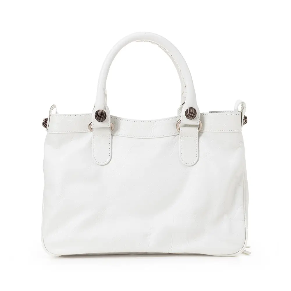 BALENCIAGA NEO CAGOLE SMALL TOTE BAG WHITE【人気商品】 Balenciaga Neo Cagole XS Leather top Handle bag - White