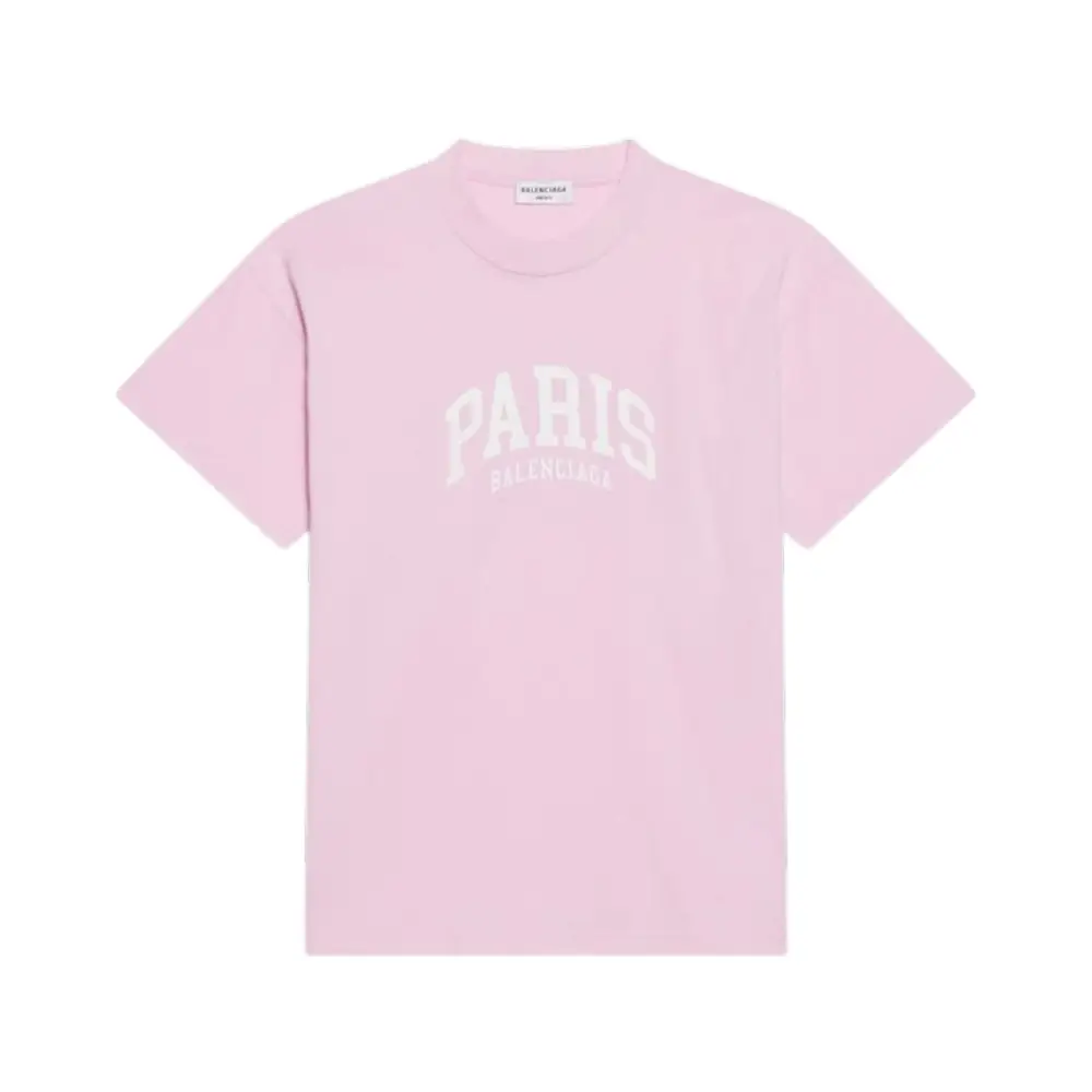 Balenciaga City Series Paris Medium Cut T-Shirt Pink – voilà.id