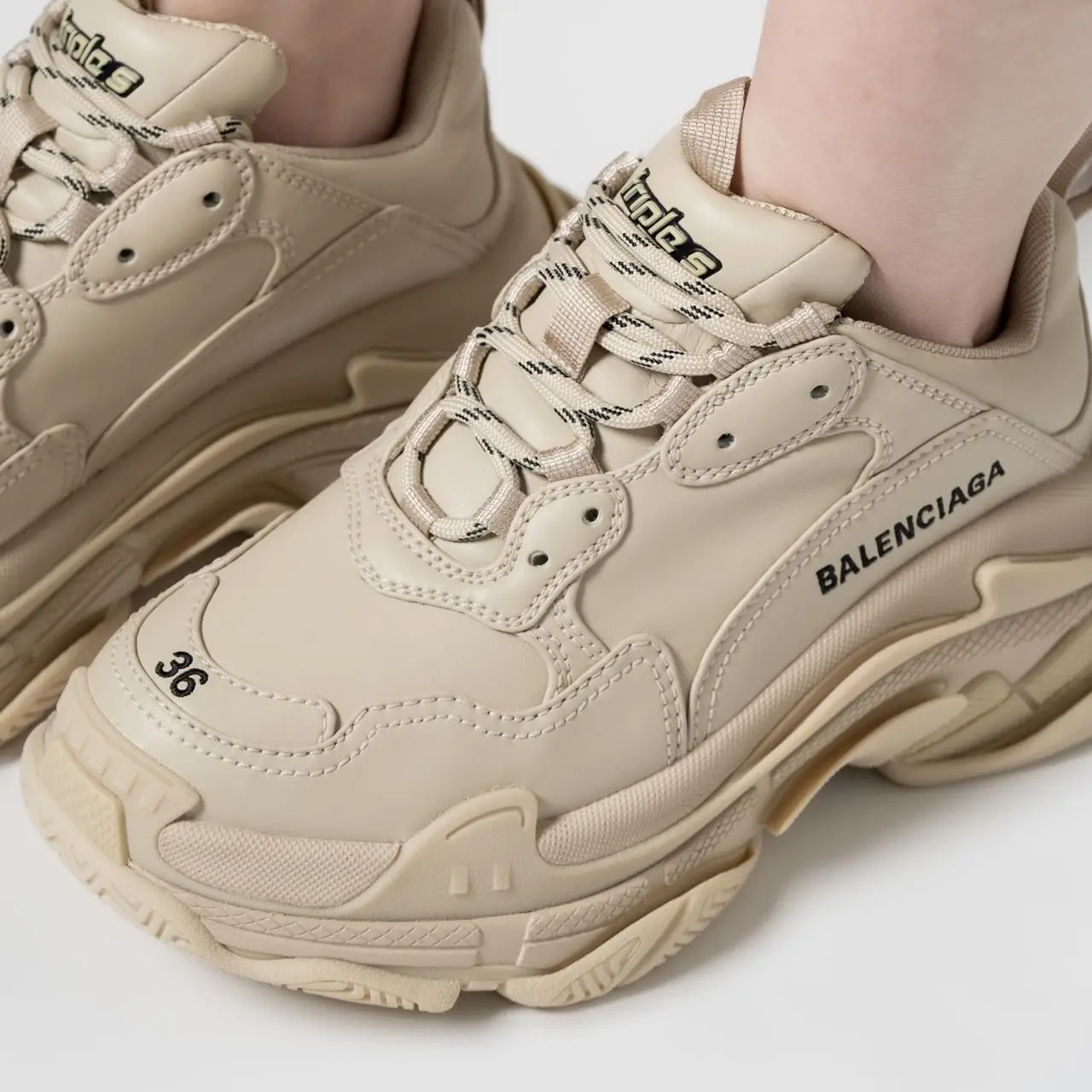 Balenciaga Logo Triple S Trainers Beige – voilà.id