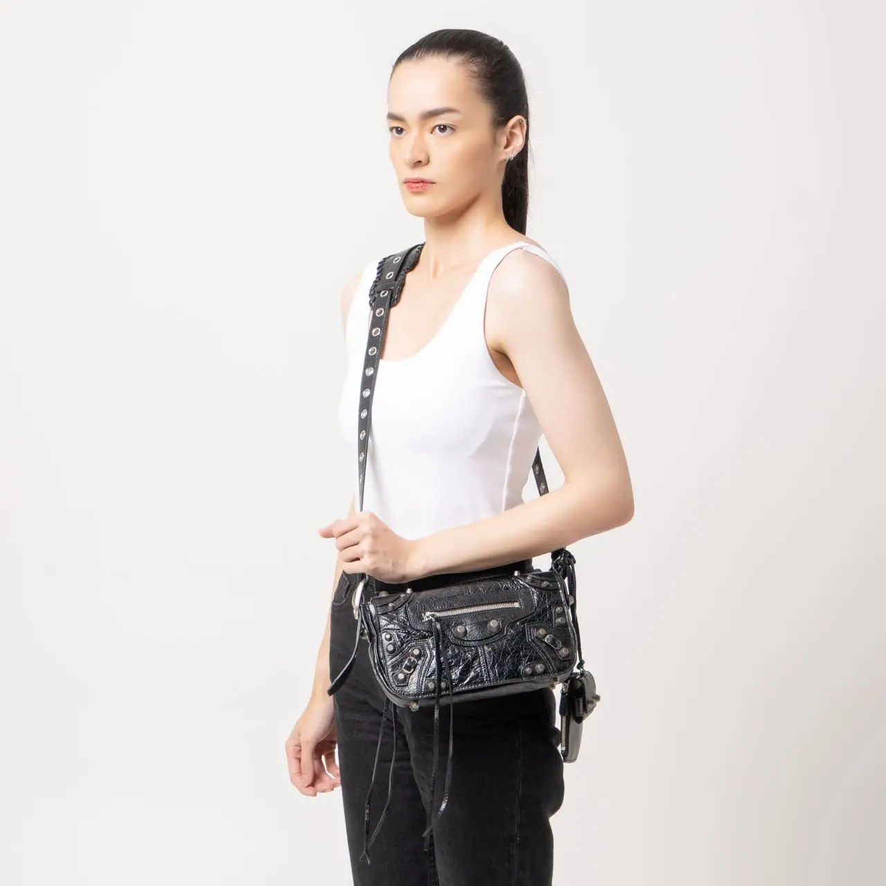 Balenciaga Le Cagole XS Flap Bag Black Shw – voilà.id