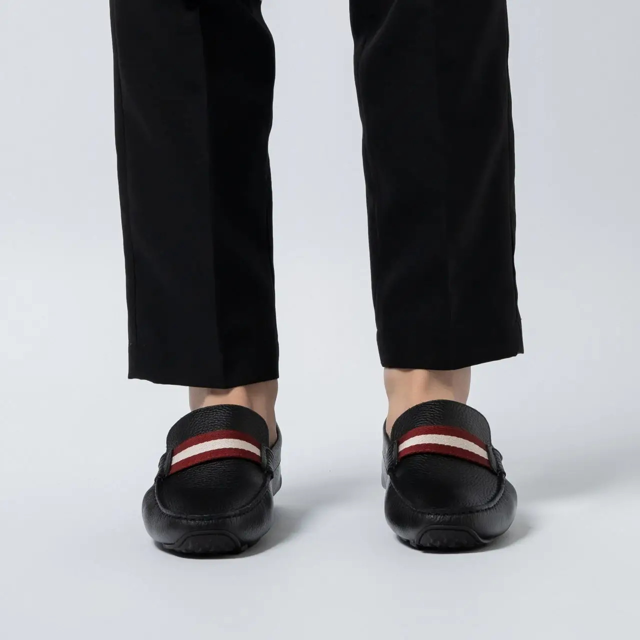 未使用✨BALLY White Striped Black Loafers New Bally Loafers - Gem