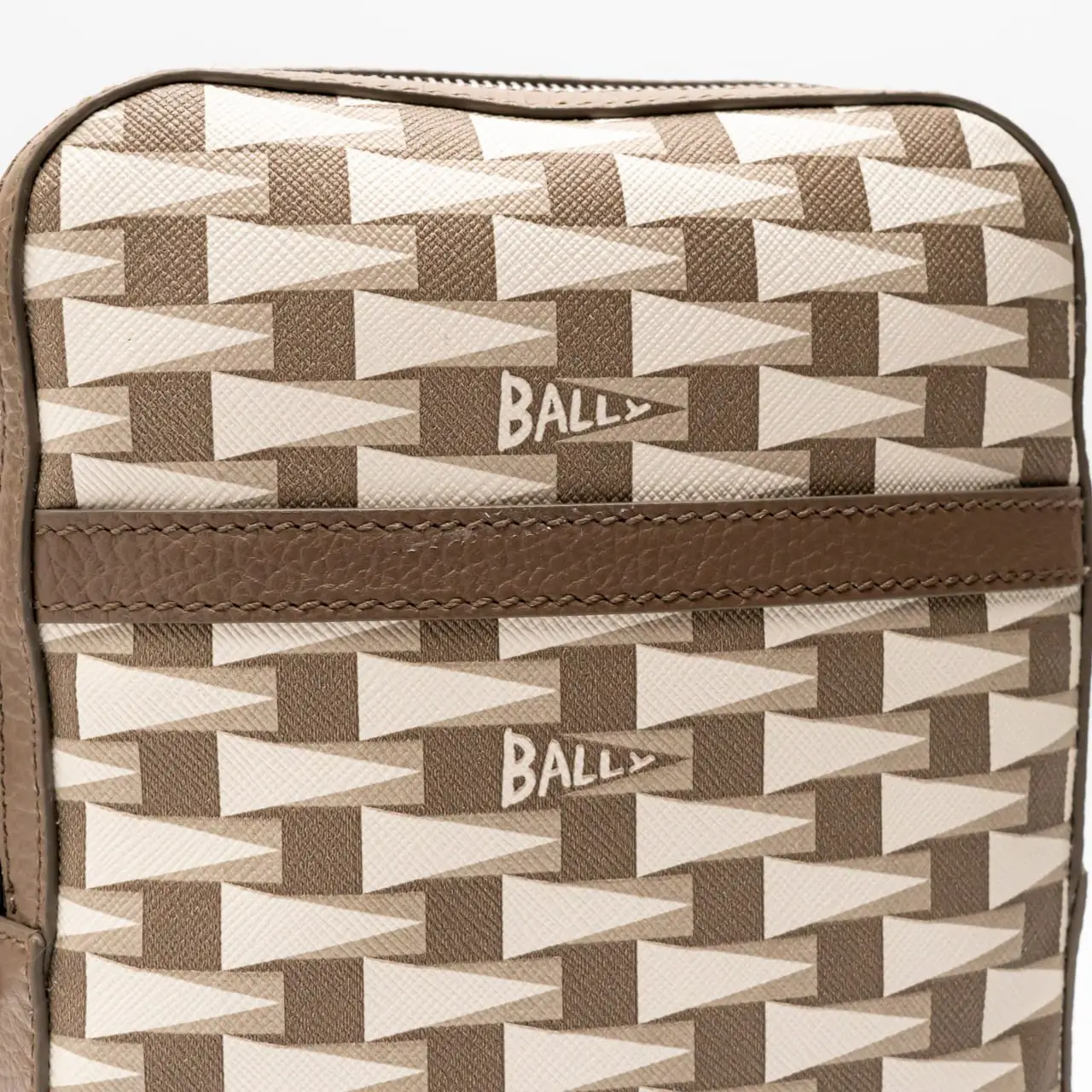 Bally Pennant Monogram Sling Bag Beige – voilà.id