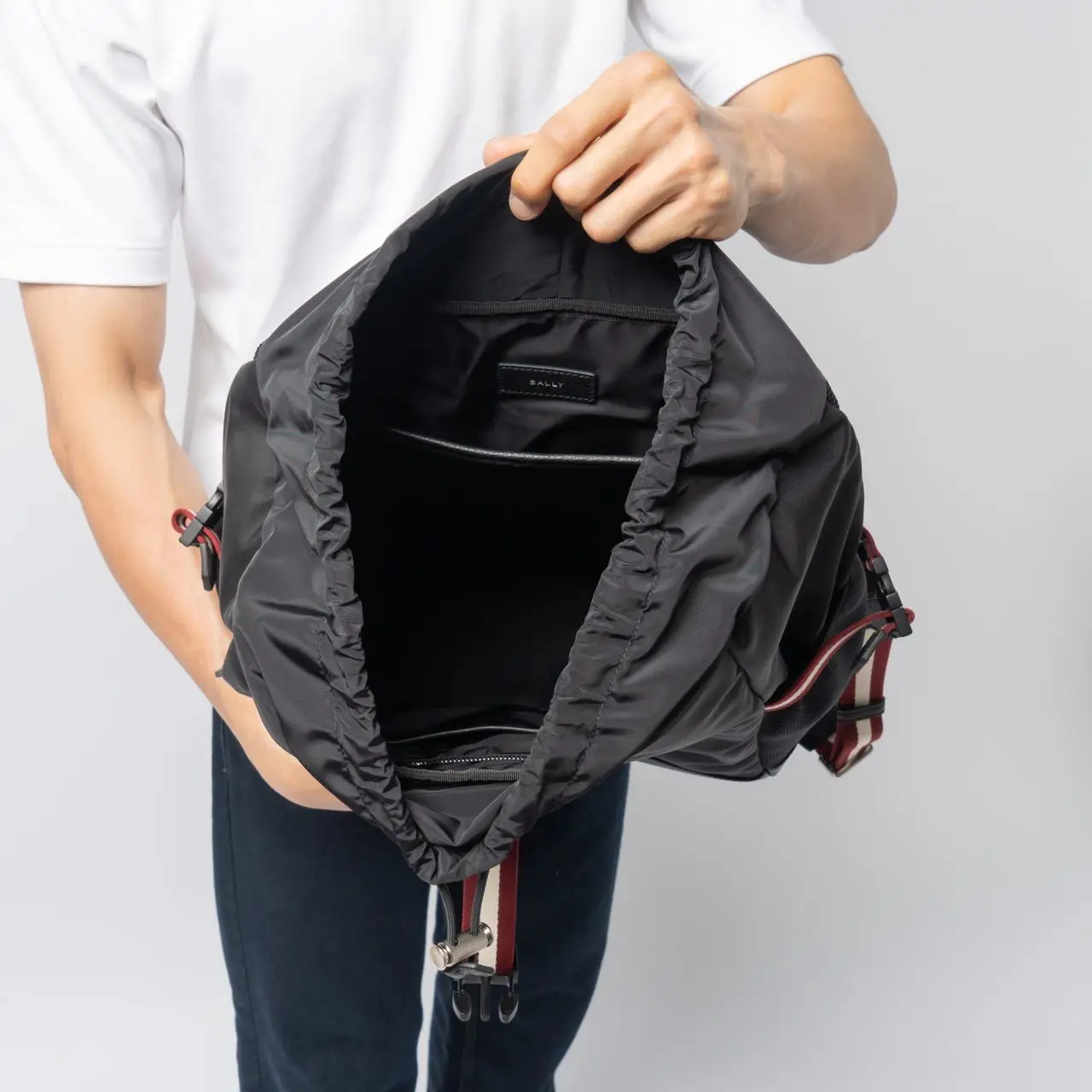 Bally Sport Nylon Backpack Black Red – voilà.id