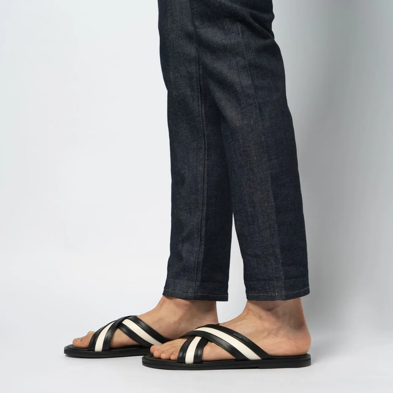 Bally Gherry Sandals Calfskin Black White – voilà.id