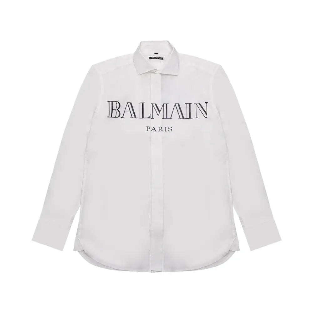 Balmain B Paris Circle Stamp Gold Embroidered Logo Long