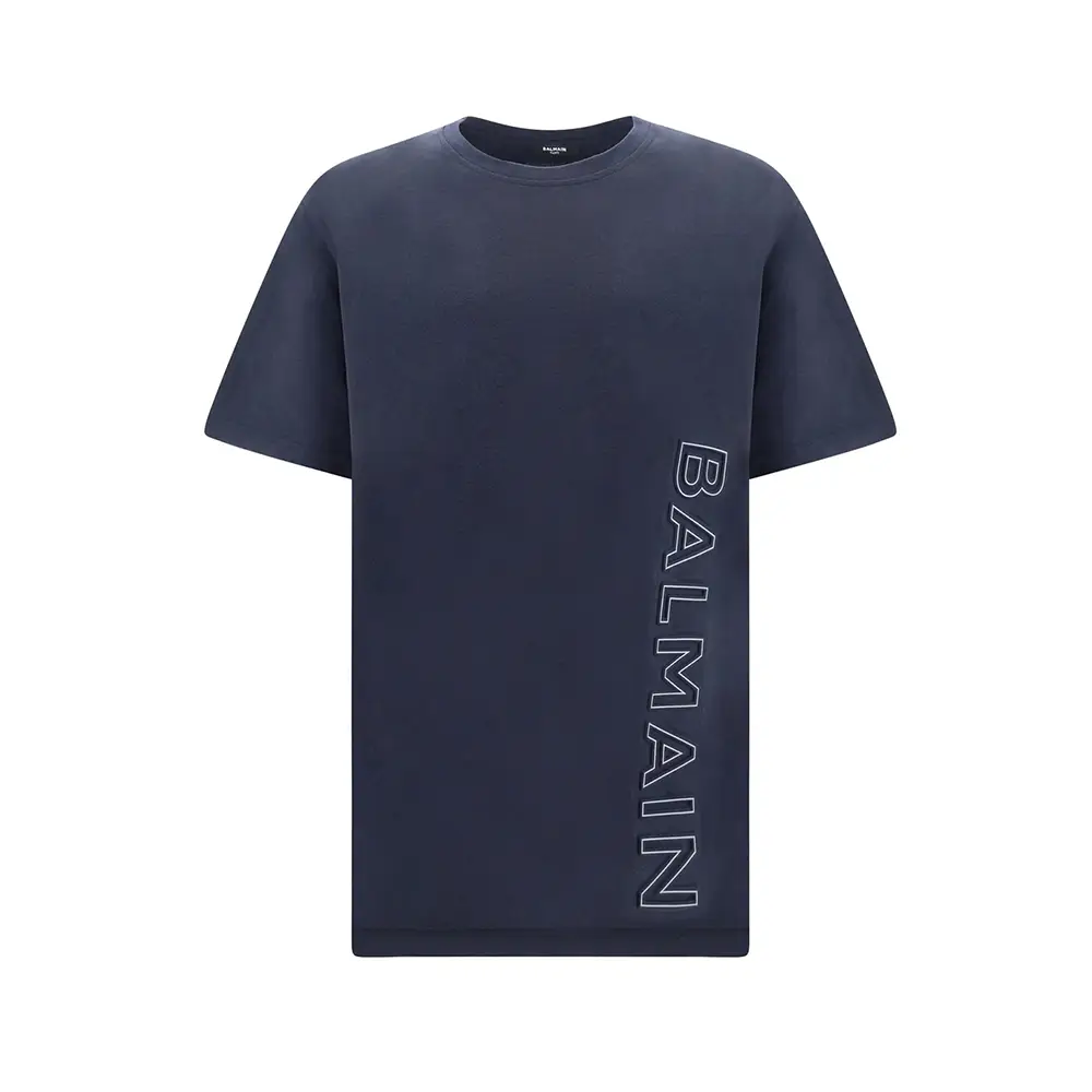 Balmain Vertical Logo Embossed T-Shirt Navy – voilà.id Balmain Vertical Logo Embossed T-Shirt Navy – voilà.id