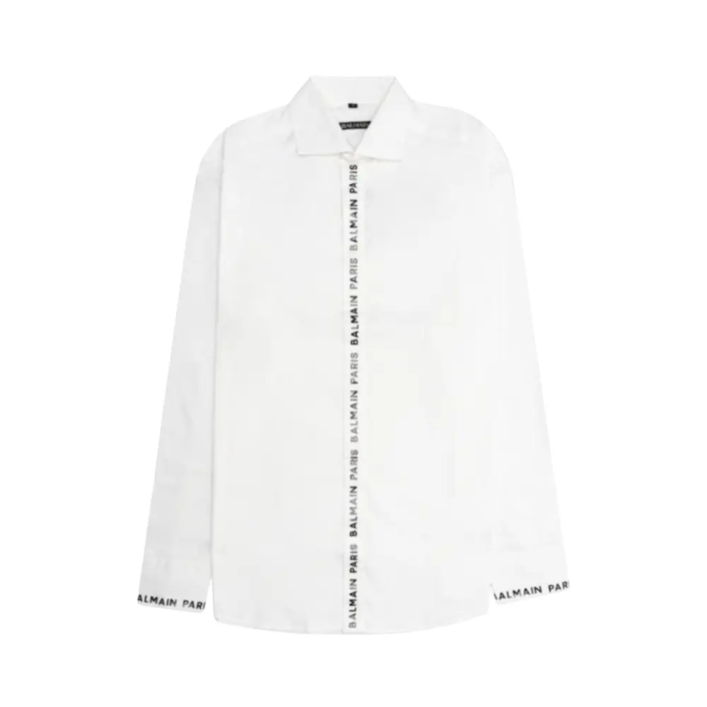 BALMAIN - 新品未使用 BALMAIN バルマン Lettering Logo Over the Placket レタリングロゴ 長袖シャツ 95 BA 9953-I01 サイズS ホワイト 中古 4c069793 楽天市場】新品未使用 BALMAIN バルマン Lettering Logo Over