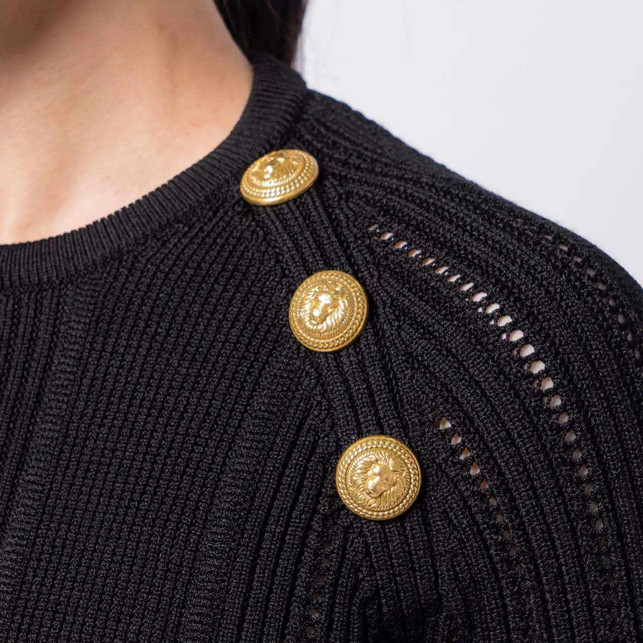 トップス 1980s archive pieere balmain button knit - トップス