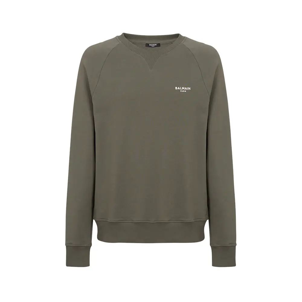 その他 BALMAIN FW25 3 BTN CREW NECK FLEECE LOGO (EF1JQ002BB02 EAB) Printed Balmain Paris sweatshirt blue blue - Women | BALMAIN