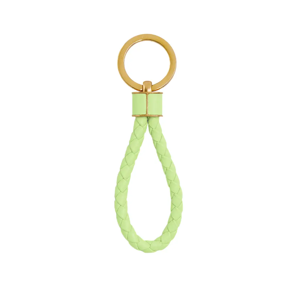 Bottega Veneta Intrecciato Keyring Fennel Gold – voilà.id