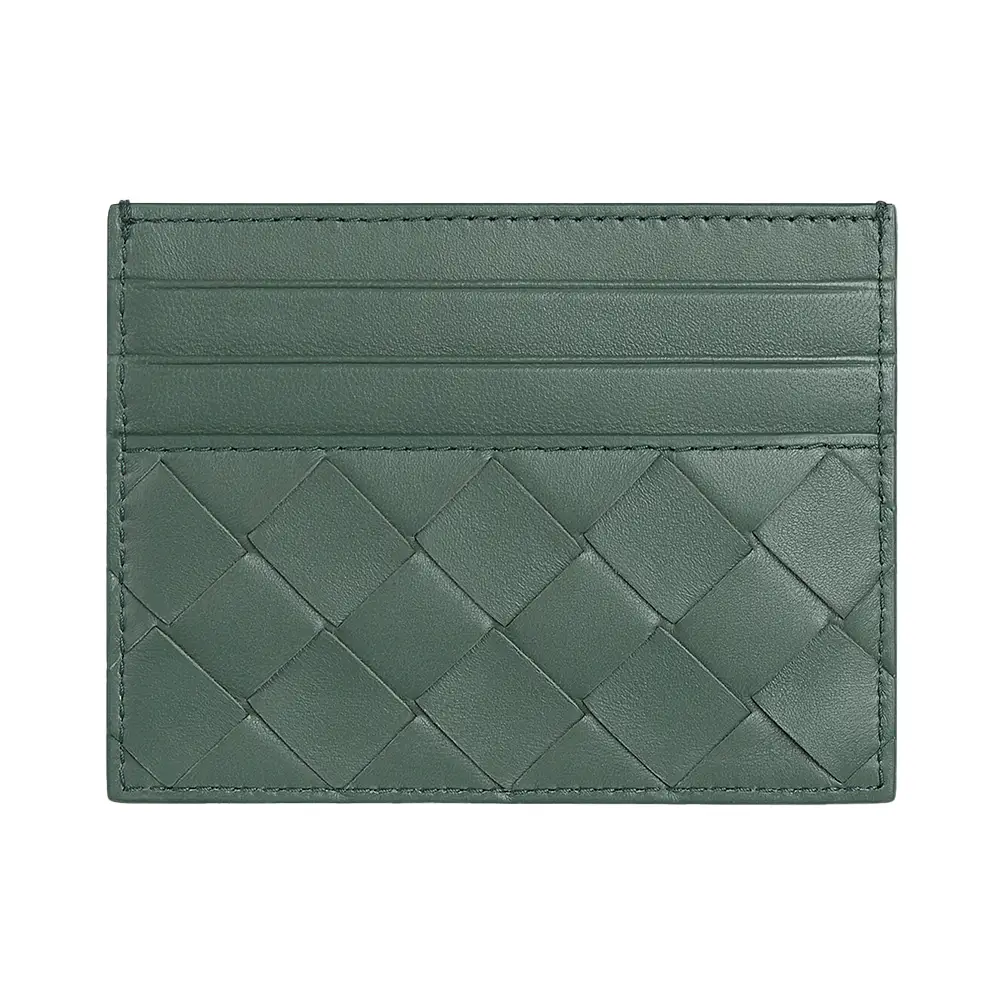 Bottega Veneta Intrecciato Credit Card Case Lambskin Aloe