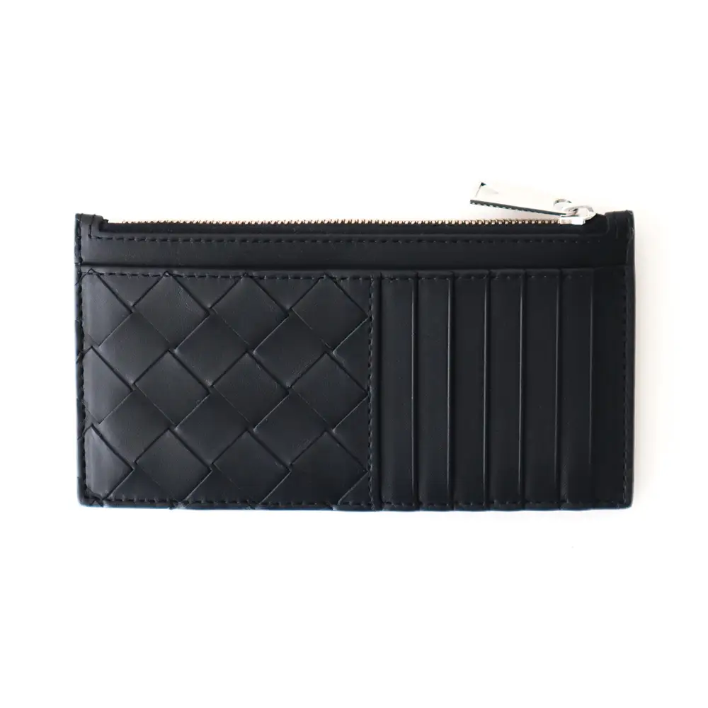 ★BOTTEGA VENETA★ Intrecciato Long Zipper Card Holder Black Bottega Veneta® Men's Intrecciato Long Zippered Card Case in