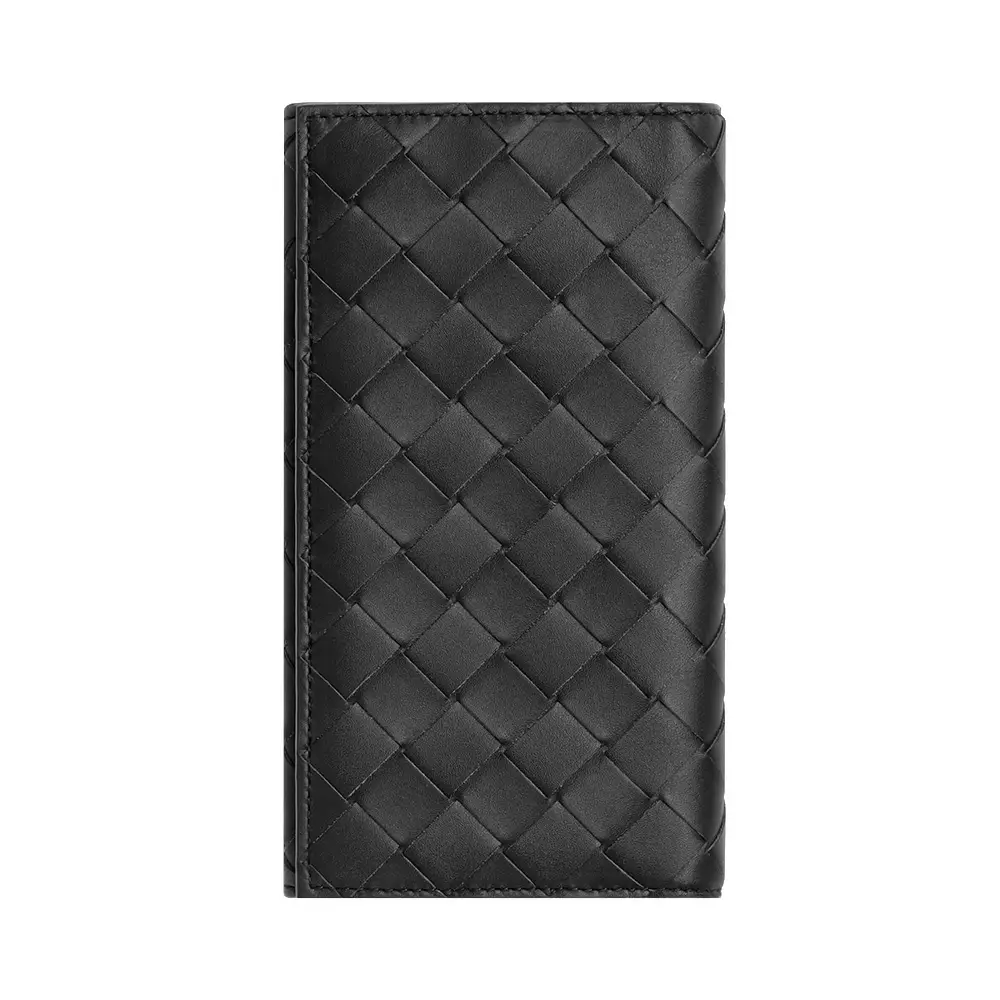Bottega Veneta Cassette Medium Bi-Fold Zip Wallet Black