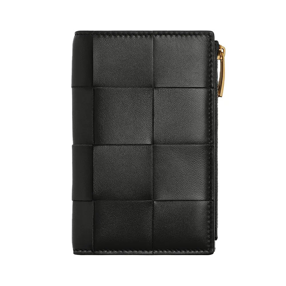 Bottega Veneta Intrecciato Tri-Fold Wallet with Origami Coin Bottega Veneta Intrecciato Tri-Fold Wallet with Origami Coin
