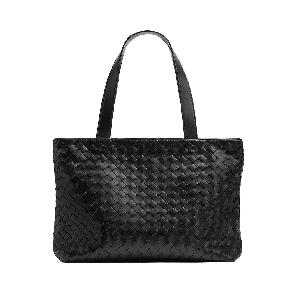 Bottega Veneta Small Intrecciato Zipped Tote Black – voilà.id