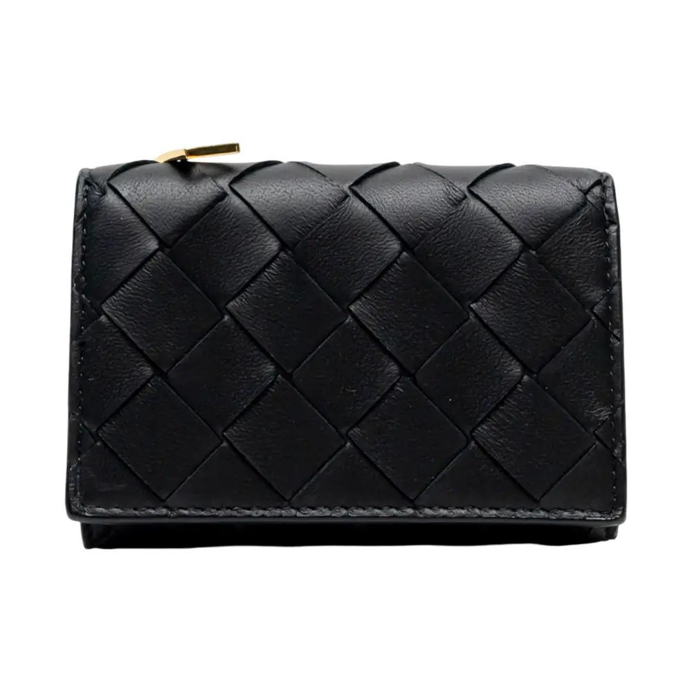 ☆BOTTEGA VENETA☆ Tiny Trifold Wallet Black 667036VCPQ48803 Bottega Veneta Tri-fold Wallet Intrecciato Tiny 667036 Black
