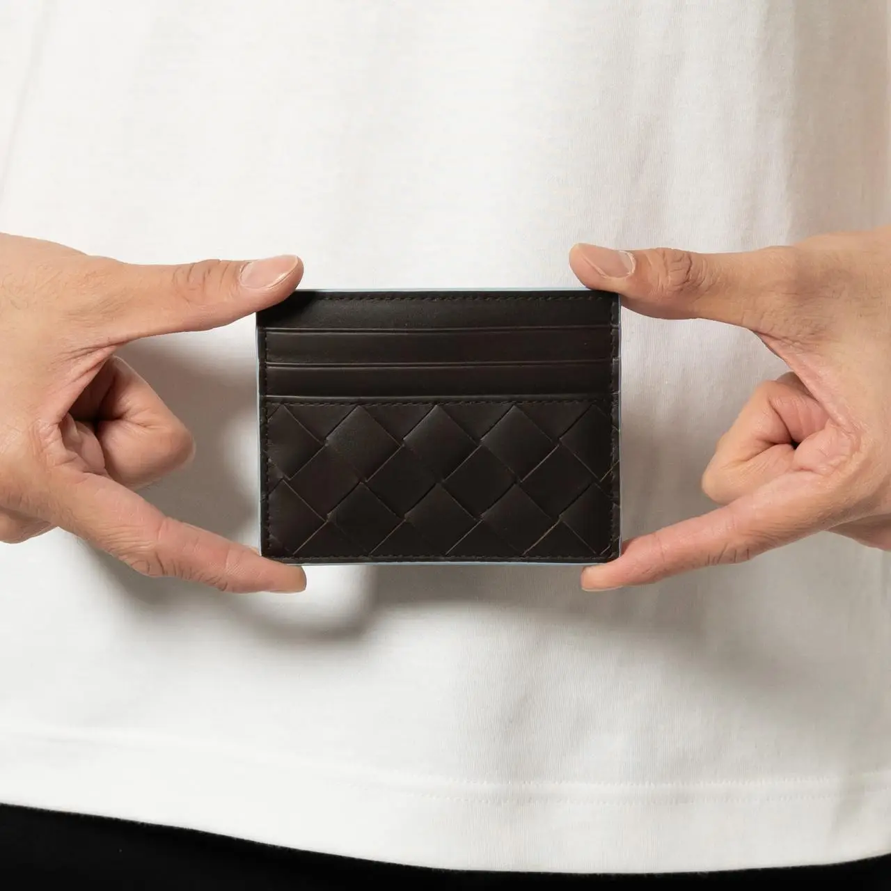 Bottega Veneta Intrecciato Credit Card Case Contrasted Edges