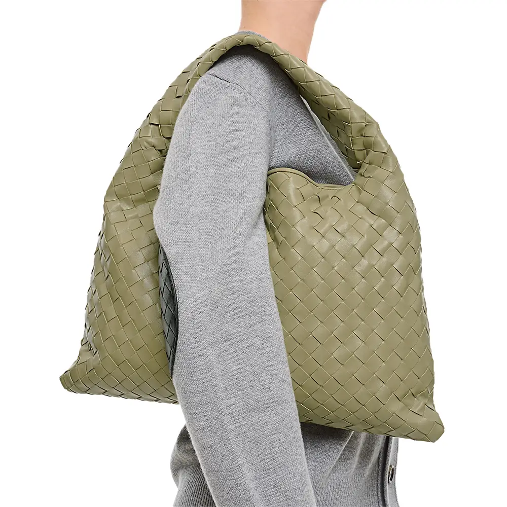 Bottega Veneta Hop Small Intrecciato Shoulder Bag Calfskin