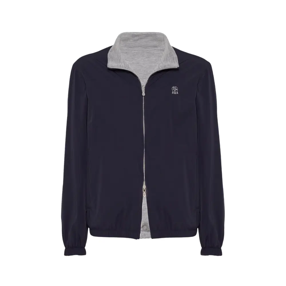 【送料&関税込】Brunello Cucinelli Zip Wrap Jacket Brunello Cucinelli Blue Jacket - Size 40 ○ Labellov ○ Buy