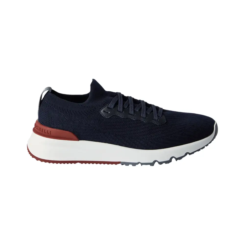 【送料&関税込】Brunello Cucinelli Knit Chine Sneakers Cotton Chine Melange Knit Runner – Shoezen