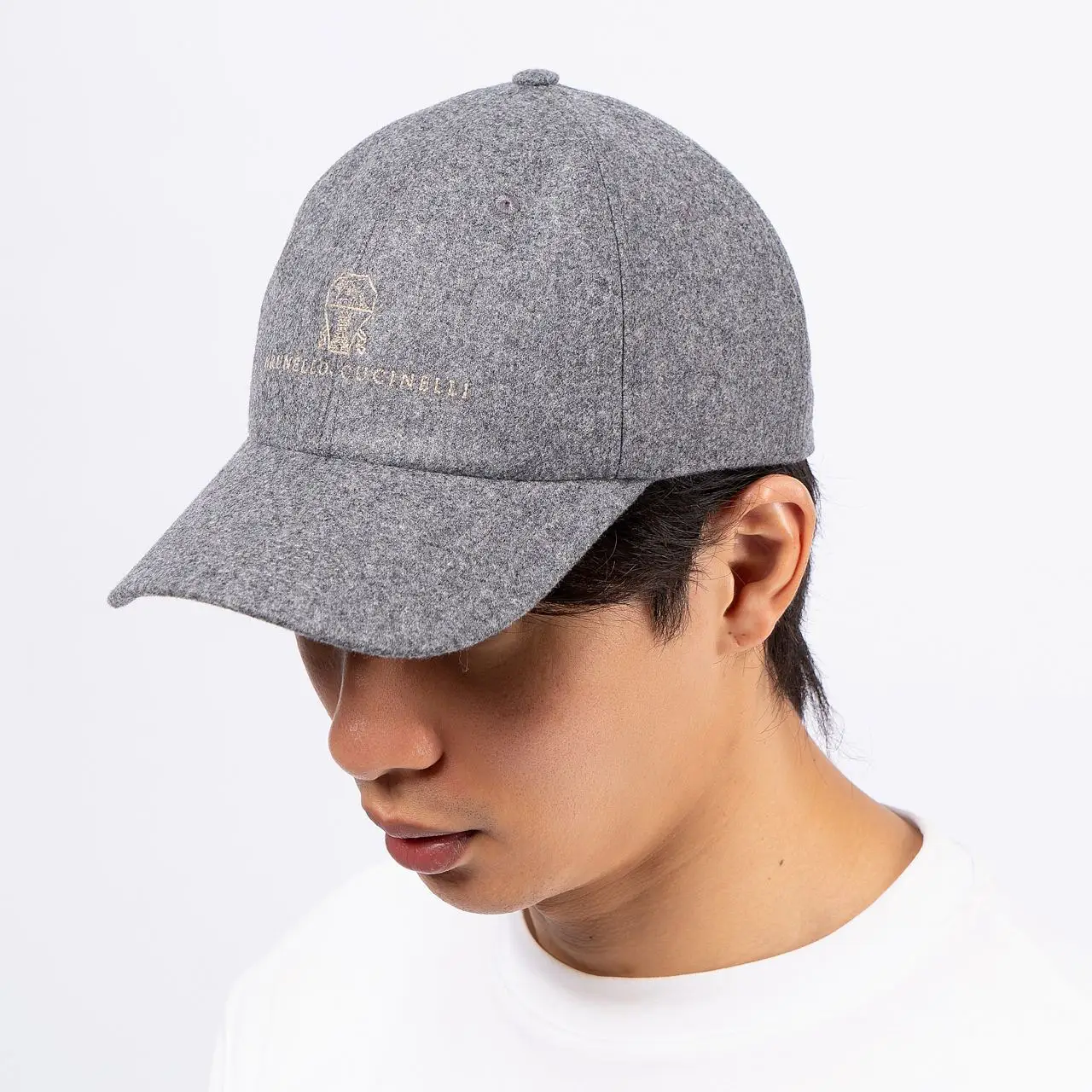 BRUNELLO CUCINELLI スパークリング キャップ Sparkling baseball cap with monili for Woman in Cool Beige