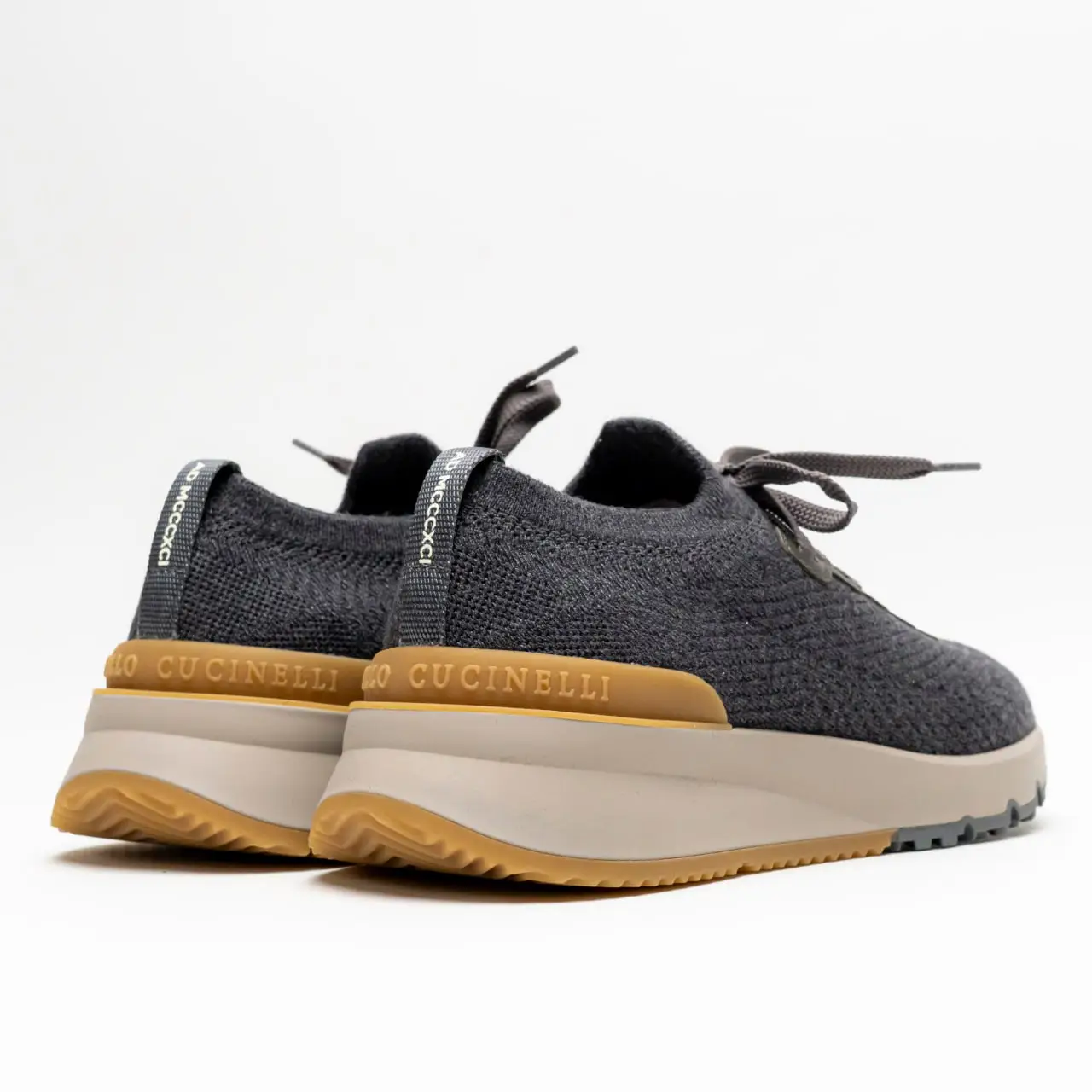 スニーカー BRUNELLO CUCINELLI WOOL SNEAKERS Knit runners for Man in Taupe | Brunello Cucinelli