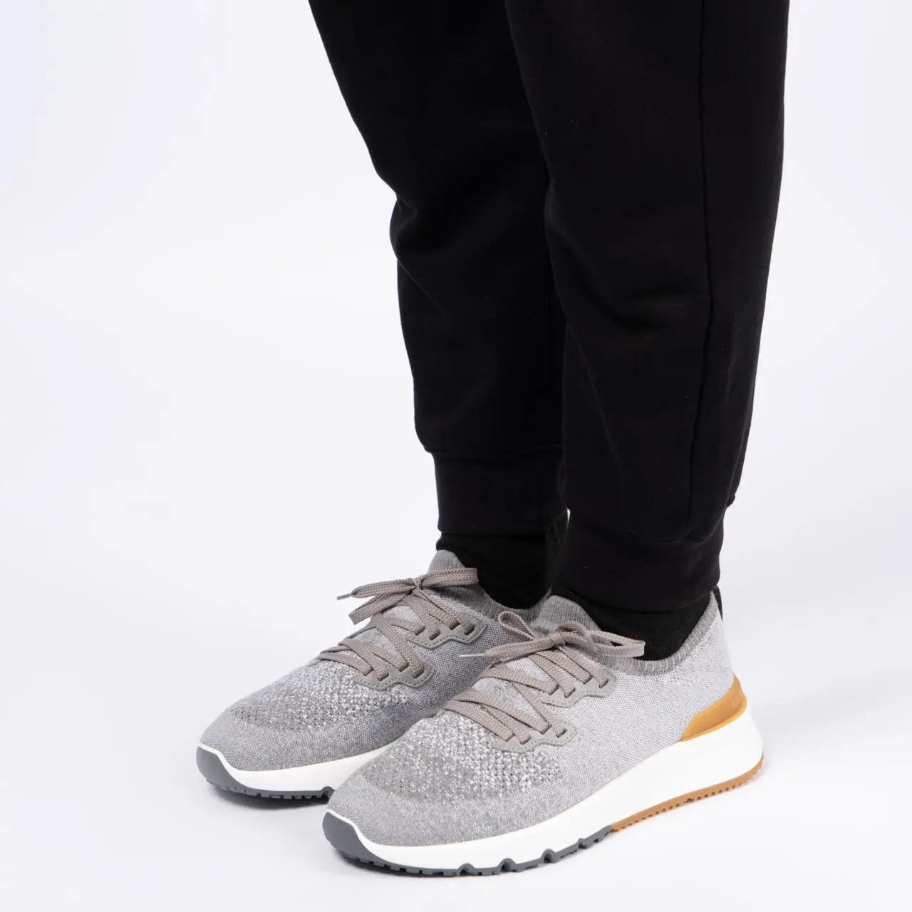 【送料&関税込】Brunello Cucinelli Cotton Knit, Washed Suede Knit sneakers for Man in Rope | Brunello Cucinelli