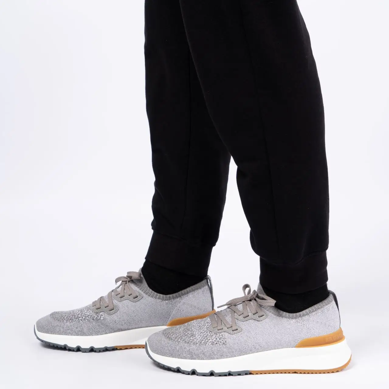 【送料&関税込】Brunello Cucinelli Knit Chine Sneakers Brunello Cucinelli Chiné Knit Cotton Running Shoes Blue