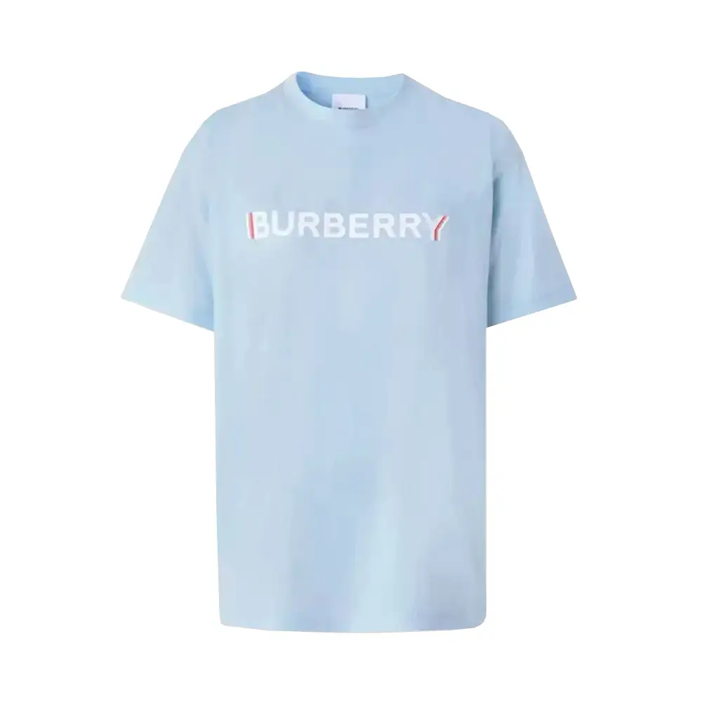 Burberry Logo Shadow Print T-Shirt Soft Blue Women – voilà.id