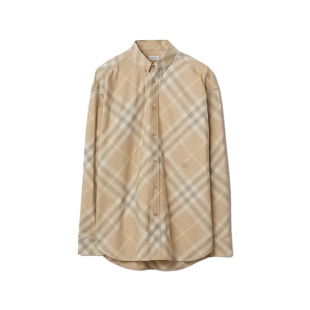 Tシャツ・カットソー Burberry SS24 Check shirt (8082194 FLAX) MUSINSA | BURBERRY Check Cotton Overfit Shirt - Flax / 8082194