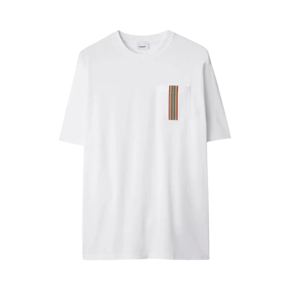 Burberry Icon Stripe Ellison Pocket T-Shirt White – voilà.id