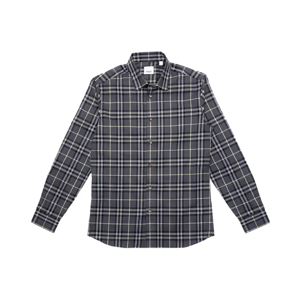 Burberry Small Scale Check Long Sleeve Shirt Grey – voilà.id Burberry Small Scale Check Long Sleeve Shirt Grey – voilà.id