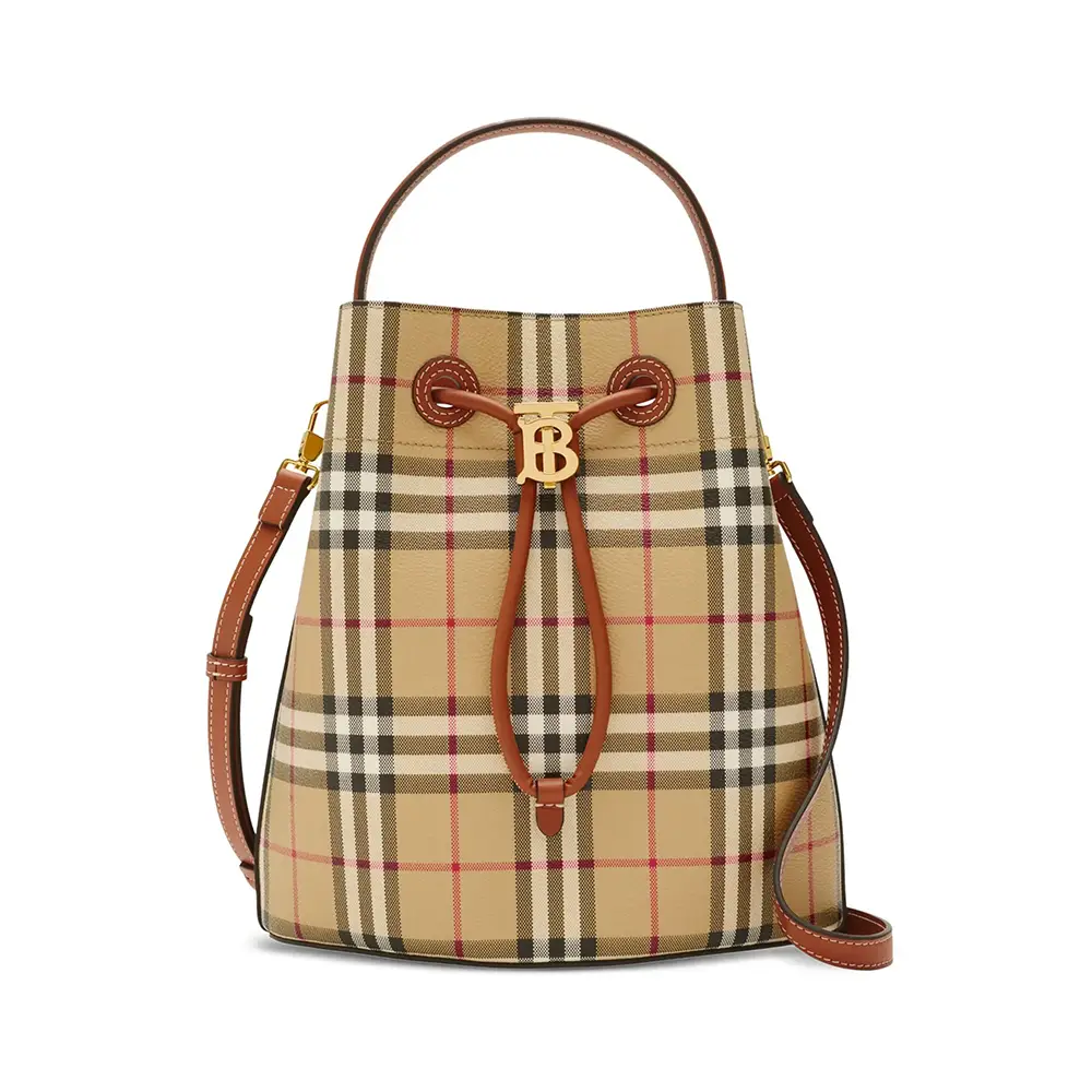 バッグ・カバンその他 BURBERRY Canvas bucket bag with check motif Beige Burberry Brown House Check Canvas Bucket Bag Multiple colors