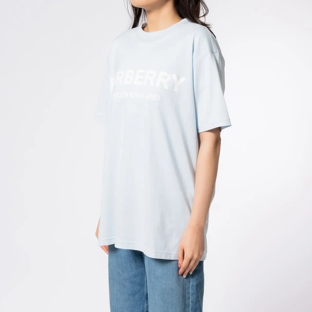 Tシャツ・カットソー BURBERRY Cerulean Blue Cotton T-Shirt Burberry Cotton T-shirt - White - Women | 8096229 | thebs.com