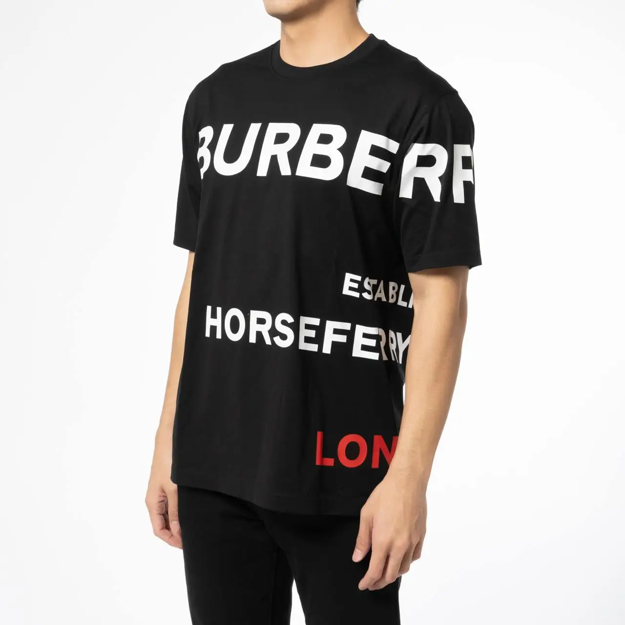 ◆BURBERRY最新作◆Horseferry フーディ/Black◆ Burberry Horseferry Print Oversized Cotton Drawstring Hoodie